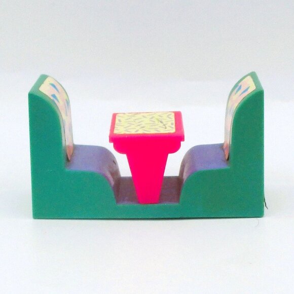 Vtg Mattel Wee Wild Things Rhoda Soda Cafe Booth Plastic 1987 Mini Furniture - Picture 1 of 3